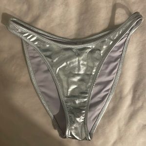 SKIMS METALLIC SWIM DIPPED MID WAIST BOTTOMS